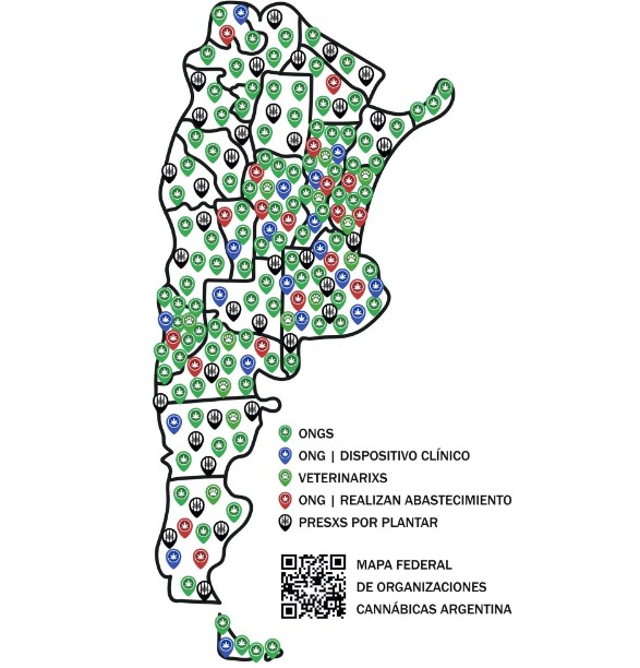 Mapa de ONGs y Cultura Cannábica en Argentina
